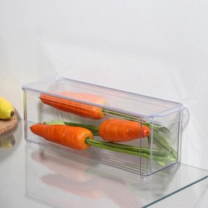Контейнер для холодильника с крышкой IDEA, 10?30?10 см, пластик, прозрачный