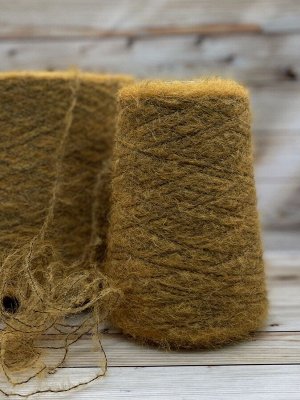 Пряжа для вязания 100 гр., Altero comfort 52% бэби альпака 32% полиакрил 14% полиамид 2% эластана  600м/100гр Темная горчица