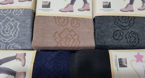 Колготки для школьниц из кашемира, с рисунком розочки
