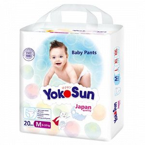 Подгузники-трусики YOKOSUN, размер M (6-10 кг), 20 шт.