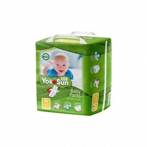 Одноразовые детские подгузники-трусики YokoSun Eco размер М (6-10 кг), 14 шт.