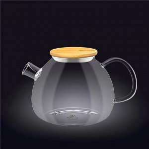 WILMAX Thermo Glass Заварочный чайник с деревянной крышкой 1500мл WL-888825/A