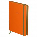 Ежедневник датированный 2025г., А5, 176л., твердый переплет, кожзам, BG &quot;Contrast. Orange&quot;, оранжевы