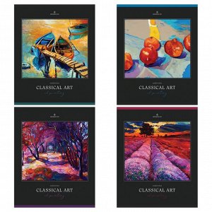 Тетрадь 80л., А5, клетка Greenwich Line "Classical art", глянцевая ламинация, sandy-touch лак, 70г/м