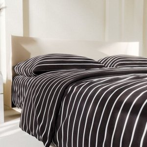 Постельное бельё Этель Евро Black stripes 200х217 см, 220х240 см, 70х70 см-2 шт, 100% хлопок,поплин