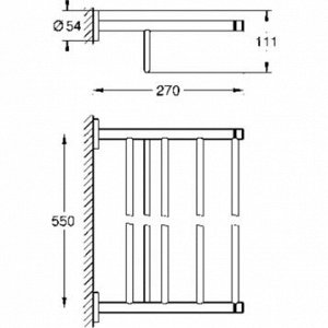 Полотенцедержатель подвесной GROHE ESSENTIALS 40800001 (металл, хром, современный, на стену, круглый