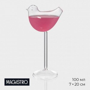 Бокал для коктейля Magistro «Синичка», 100 мл, 7*20 см, стекло, прозрачный