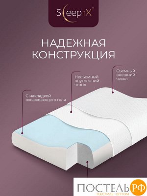 Подушки Sleep iX ДЖУН ЭРГО КУЛ, Анатомическая, 42х67 (Эргономичная)