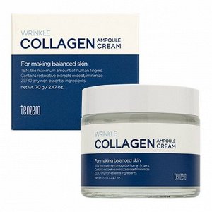 TENZERO Крем для лица, шеи и декольте с rоллагеном WRINKLE COLLAGEN AMPOULE CREAM 2X, Ю. Корея, 70 г