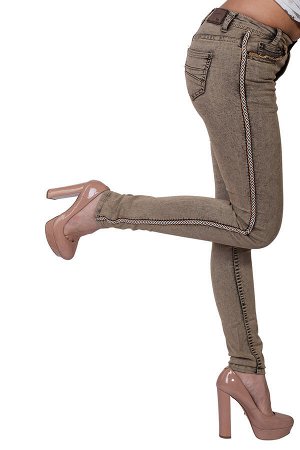 Стильные женские джинсы скинни NoName. Особый дизайнерский приём – удлиняющая ножки боковая отстрочка №126