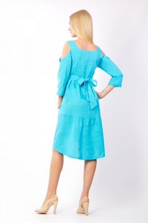 Платье женское "Озорница" миди модель 358/1 ярко-голубое