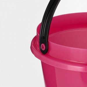 Ведро с крышкой «Лайт», 5 л, d=23,4 см, h=24 см, пластик, розовое