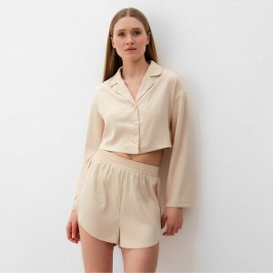Комплект (сорочка, шорты) женская MINAKU:, Home collection цвет жемчужный.