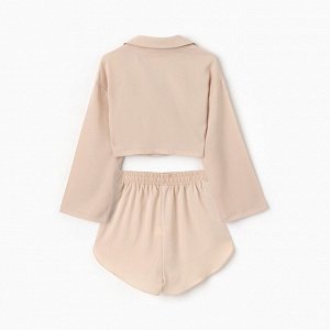 Комплект (сорочка, шорты) женская MINAKU:, Home collection цвет жемчужный.