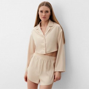 Комплект (сорочка, шорты) женская MINAKU:, Home collection цвет жемчужный.