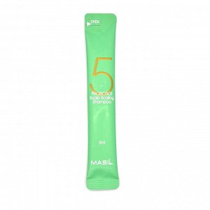 Шампунь с пробиотиками для глубокого очищения и укрепления волос 5 Probiotics Scalp Scaling Shampoo Masil 8 мл