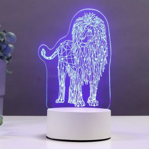 Светильник 3D ночник RISALUX «Лев», LED RGB, от сети, 9.5?13?18.9 см