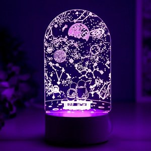 Светильник 3D ночник RISALUX «Пара в космосе», LED RGB, от сети, 9.5?10?19 см