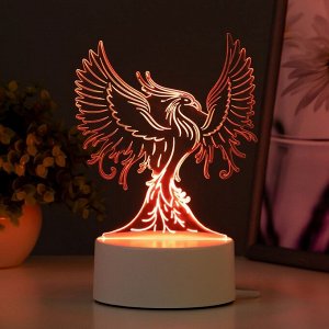 Светильник 3D ночник RISALUX «Феникс», LED RGB, от сети, 12?9.5?14.5 см