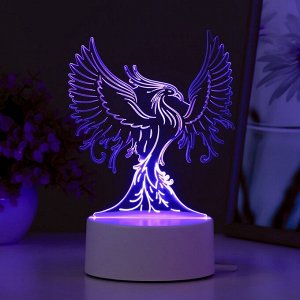 Светильник 3D RISALUX «Феникс», LED-ночник, RGB, от сети, 12x9.5x14.5 см
