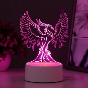 Светильник 3D RISALUX «Феникс», LED-ночник, RGB, от сети, 12x9.5x14.5 см