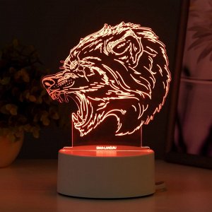 Светильник 3D ночник RISALUX «Оборотень», LED RGB, от сети, 14.3?9.5?14.3 см