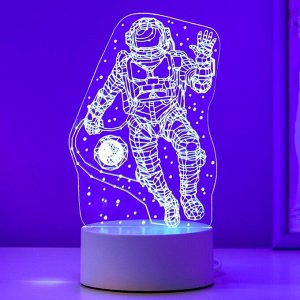 Светильник 3D RISALUX «Космонавт», LED-ночник, RGB, от сети, 9.5x10x21 см