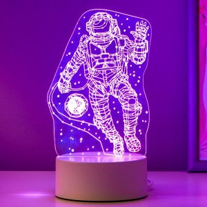 Светильник 3D RISALUX «Космонавт», LED-ночник, RGB, от сети, 9.5x10x21 см