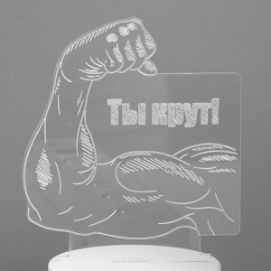 Светильник 3D RISALUX «Ты крут», LED-ночник, RGB, от сети, 12.8x9.5x14.5 см