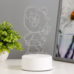 Светильник 3D ночник RISALUX «Медвежонок», LED RGB, от сети, 9.7?9.5?18 см