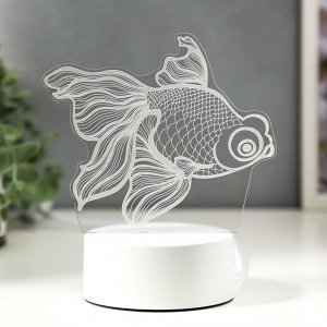 Светильник 3D RISALUX «Рыбка», LED-ночник, RGB, от сети, 9.5x15x16.5 см