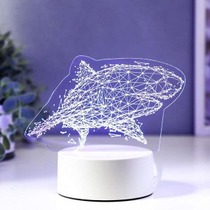 Светильник 3D RISALUX «Большая акула», LED-ночник, RGB, от сети, 9.5x16x14 см