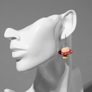 Серьги ассорти «Радость» космический корабль, цветные в серебре