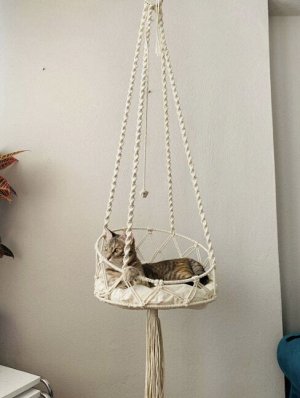 Гамак подвесной для кошек, плетеный