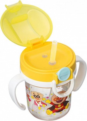 LEC Anpanman Clear Straw Mug - стаканчик с гибкой трубочкой