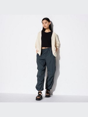 UNIQLO AIRism - хлопковый кардиган унисекс с боковыми карманами - 09 BLACK