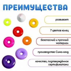 Пирамидка детская, 7 колец, с конусом № 2
