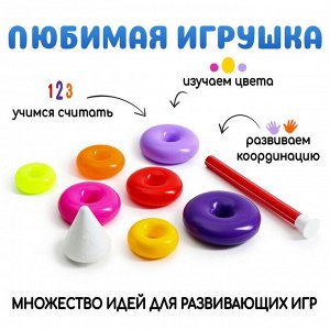 Пирамидка детская, 7 колец, с конусом № 2