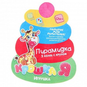 Пирамидка детская, 5 колец с шаром