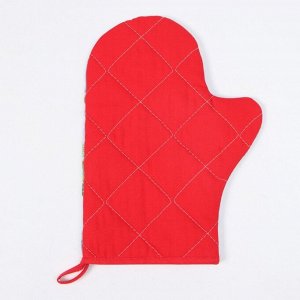 Варежка-прихватка новогодняя «Этель. Рождественский вечер» 20x28 см, 100% хлопок, ватин 250 г/м²