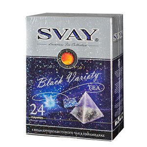 чай SVAY 'Black Variety' набор 4 вида 24 пирамидки 1 уп.х 9 шт.