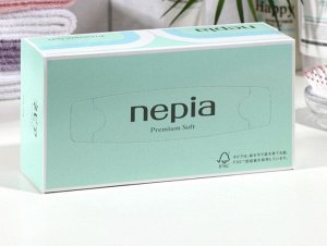 Nepia Японские Бирюзовые салфетки бумажные двухслойные Premium Soft 197х217 мм, 150 шт
