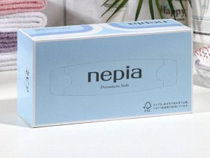 Nepia Японские Голубые салфетки бумажные двухслойные Premium Soft 197х217 мм, 150 шт