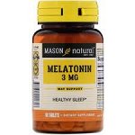 Mason Natural, Melatonin with Vitamin B6, 3 mg, 60 Tab