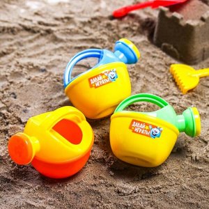 Набор для игры в песке: лейка, совок, грабли, СМЕШАРИКИ, цвет МИКС, 180 мл