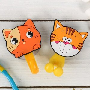 Набор "Котята", держатель для зубной щётки, крючок, мыльница, детский