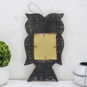 Зеркальное панно «Сова с сердцем», 1.3x14x24 см, дерево