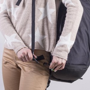 Рюкзак-сумка, отдел на молнии, наружный карман, 2 боковых кармана, длинный ремень, цвет чёрный