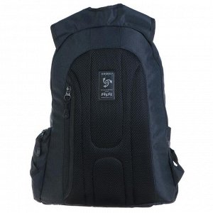 Рюкзак молодежный Grizzly, эргономичная спинка, 48 х 36 х 19 см, чёрный