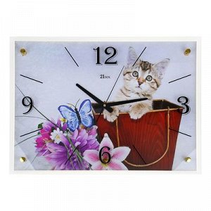 Часы настенные, серия: Животный мир, "Котенок", 40х56 см, микс